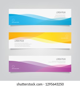 Vector abstract banner design web template. Abstract wavy geometric banner. Trendy gradient shapes composition. can used for header, footer, layout, letterhed, landing page.