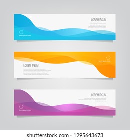 Vector abstract banner design web template  Abstract wavy geometric banner  Trendy gradient shapes composition  can used for header  footer  layout  letterhed  landing page 