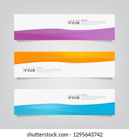 Vector abstract banner design web template. Abstract wavy geometric banner. Trendy gradient shapes composition. can used for header, footer, layout, letterhed, landing page.