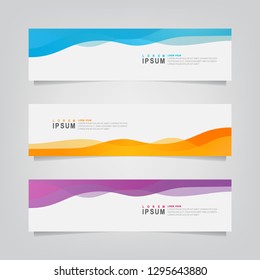 Vector abstract banner design web template. Abstract wavy geometric banner. Trendy gradient shapes composition. can used for header, footer, layout, letterhed, landing page.