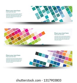 Vector abstract banner design web template. Abstract geometric design banner web template on white background. Header footer Web Design Elements. Collection of web banner template - Vector - eps10