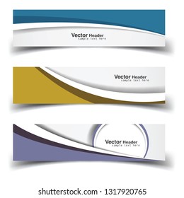Vector abstract banner design web template. Abstract geometric design banner web template on white background. Header footer Web Design Elements. Collection of web banner template - Vector - eps10