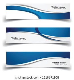 Business Banner Wave Set Wavy Blue Stock Vector (Royalty Free) 683997709