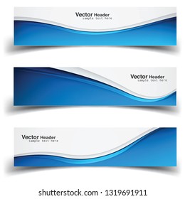 Business Banner Wave Set Wavy Blue Stock Vector (Royalty Free) 683997709