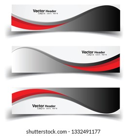 Vector abstract banner design web template. Abstract geometric design banner web template on white background. Header footer Web Design Elements. Collection of web banner template - Vector - Eps 10 - 