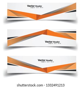 Vector abstract banner design web template. Abstract geometric design banner web template on white background. Header footer Web Design Elements. Collection of web banner template - Vector - Eps 10 - 