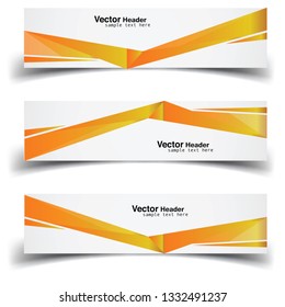 Vector abstract banner design web template. Abstract geometric design banner web template on white background. Header footer Web Design Elements. Collection of web banner template - Vector - Eps 10 - 