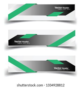 Vector abstract banner design web template. Abstract geometric design banner web template on white background. Header footer Web Design Elements. Collection of web banner template - Vector - Eps 10 - 