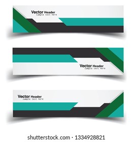 Vector abstract banner design web template. Abstract geometric design banner web template on white background. Header footer Web Design Elements. Collection of web banner template - Vector - Eps 10 - 