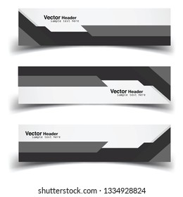 Vector abstract banner design web template. Abstract geometric design banner web template on white background. Header footer Web Design Elements. Collection of web banner template - Vector - Eps 10 - 