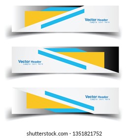 Vector abstract banner design web template. Abstract geometric design banner web template on white background. Header footer Web Design Elements. Collection of web banner template - Vector set - eps10