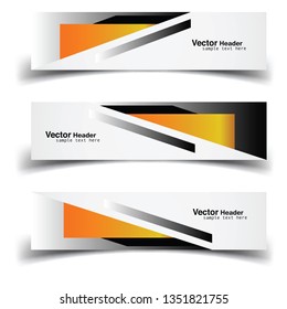 Vector abstract banner design web template. Abstract geometric design banner web template on white background. Header footer Web Design Elements. Collection of web banner template - Vector set - eps10