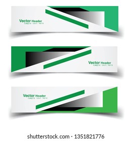 Vector abstract banner design web template. Abstract geometric design banner web template on white background. Header footer Web Design Elements. Collection of web banner template - Vector set - eps10