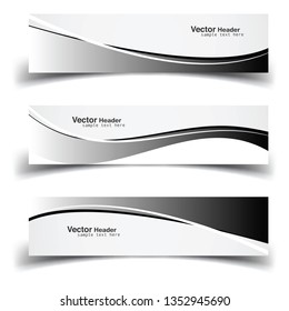 Vector abstract banner design web template. Abstract geometric design banner web template on white background. Header footer Web Design Elements. Collection of web banner template - Vector set - eps10