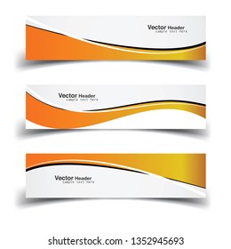 Vector abstract banner design web template. Abstract geometric design banner web template on white background. Header footer Web Design Elements. Collection of web banner template - Vector set - eps10