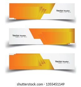 Vector abstract banner design web template. Abstract geometric design banner web template on white background. Header footer Web Design Elements. Collection of web banner template - Vector set - eps10