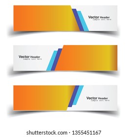 Vector abstract banner design web template. Abstract geometric design banner web template on white background. Header footer Web Design Elements. Collection of web banner template - Vector set - eps10