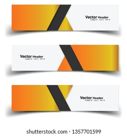 Vector abstract banner design web template. Abstract geometric design banner web template on white background. Header footer Web Design Elements. Collection of web banner template - Vector set - eps10