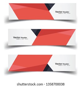 Vector abstract banner design web template. Abstract geometric design banner web template on white background. Header footer Web Design Elements. Collection of web banner template - Vector set - eps10