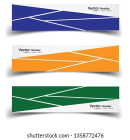 Vector abstract banner design web template. Abstract geometric design banner web template on white background. Header footer Web Design Elements. Collection of web banner template - Vector set - eps10