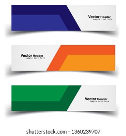 Vector abstract banner design web template. Abstract geometric design banner web template on white background. Header footer Web Design Elements. Collection of web banner template - Vector set - eps10