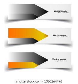 Vector abstract banner design web template. Abstract geometric design banner web template on white background. Header footer Web Design Elements. Collection of web banner template - Vector set - eps10