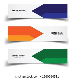 Vector abstract banner design web template. Abstract geometric design banner web template on white background. Header footer Web Design Elements. Collection of web banner template - Vector set - eps10