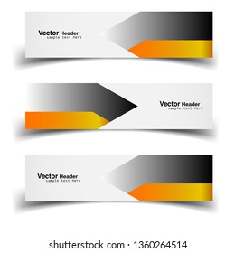 Vector abstract banner design web template. Abstract geometric design banner web template on white background. Header footer Web Design Elements. Collection of web banner template - Vector set - eps10