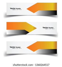 Vector abstract banner design web template. Abstract geometric design banner web template on white background. Header footer Web Design Elements. Collection of web banner template - Vector set - eps10