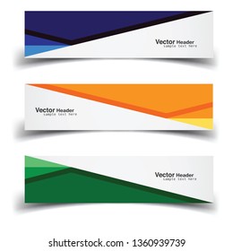 Vector abstract banner design web template. Abstract geometric design banner web template on white background. Header footer Web Design Elements. Collection of web banner template - Vector set - eps10