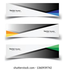 Vector abstract banner design web template. Abstract geometric design banner web template on white background. Header footer Web Design Elements. Collection of web banner template - Vector set - eps10