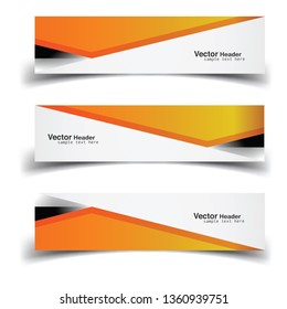 Vector abstract banner design web template. Abstract geometric design banner web template on white background. Header footer Web Design Elements. Collection of web banner template - Vector set - eps10