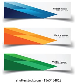 Vector abstract banner design web template. Abstract geometric design banner web template on white background. Header footer Web Design Elements. Collection of web banner template - Vector set - eps10