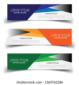 Vector abstract banner design web template. Abstract geometric design banner web template on white background. Header footer Web Design Elements. Collection of web banner template - Vector set - eps10