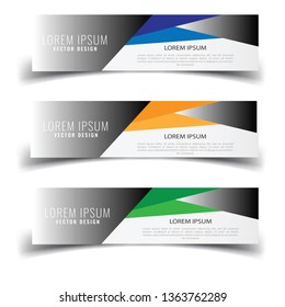Vector abstract banner design web template. Abstract geometric design banner web template on white background. Header footer Web Design Elements. Collection of web banner template - Vector set - eps10