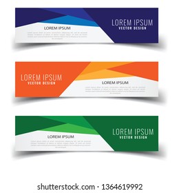 Vector abstract banner design web template. Abstract geometric design banner web template on white background. Header footer Web Design Elements. Collection of web banner template - Vector set - eps10