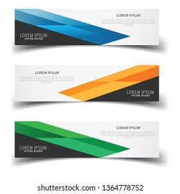 Vector abstract banner design web template. Abstract geometric design banner web template on white background. Header footer Web Design Elements. Collection of web banner template - Vector set - eps10