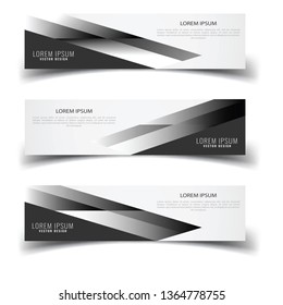 Vector abstract banner design web template. Abstract geometric design banner web template on white background. Header footer Web Design Elements. Collection of web banner template - Vector set - eps10
