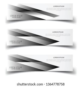 Vector abstract banner design web template. Abstract geometric design banner web template on white background. Header footer Web Design Elements. Collection of web banner template - Vector set - eps10