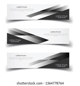 Vector abstract banner design web template. Abstract geometric design banner web template on white background. Header footer Web Design Elements. Collection of web banner template - Vector set - eps10