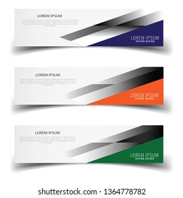 Vector abstract banner design web template. Abstract geometric design banner web template on white background. Header footer Web Design Elements. Collection of web banner template - Vector set - eps10