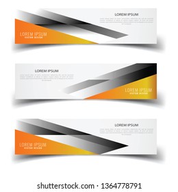 Vector abstract banner design web template. Abstract geometric design banner web template on white background. Header footer Web Design Elements. Collection of web banner template - Vector set - eps10