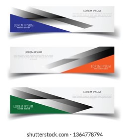 Vector abstract banner design web template. Abstract geometric design banner web template on white background. Header footer Web Design Elements. Collection of web banner template - Vector set - eps10