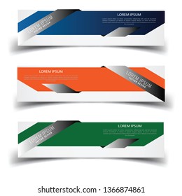 Vector abstract banner design web template. Abstract geometric design banner web template on white background. Header footer Web Design Elements. Collection of web banner template - Vector set - eps10