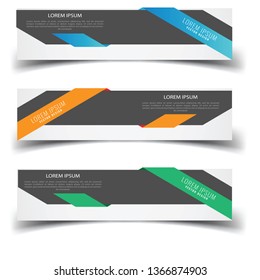 Vector abstract banner design web template. Abstract geometric design banner web template on white background. Header footer Web Design Elements. Collection of web banner template - Vector set - eps10