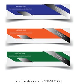 Vector abstract banner design web template. Abstract geometric design banner web template on white background. Header footer Web Design Elements. Collection of web banner template - Vector set - eps10