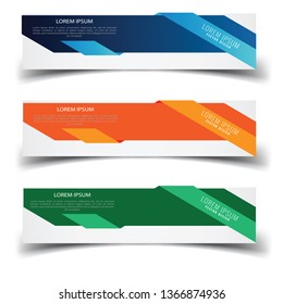 Vector abstract banner design web template. Abstract geometric design banner web template on white background. Header footer Web Design Elements. Collection of web banner template - Vector set - eps10