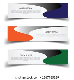 Vector abstract banner design web template. Abstract geometric design banner web template on white background. Header footer Web Design Elements. Collection of web banner template - Vector set - eps10