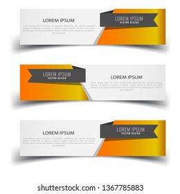 Vector abstract banner design web template. Abstract geometric design banner web template on white background. Header footer Web Design Elements. Collection of web banner template - Vector set - eps10