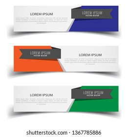 Vector abstract banner design web template. Abstract geometric design banner web template on white background. Header footer Web Design Elements. Collection of web banner template - Vector set - eps10